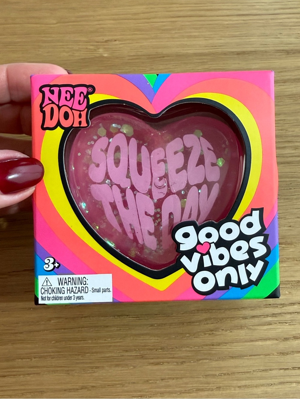 💓Schylling NeeDoh: Good Vibes Only Pink Heart 💓’Squeeze The Day’ - Picture 2 of 9